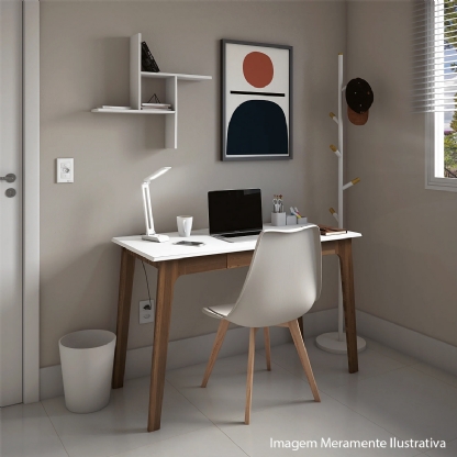 Luminária Mesa Led Articulável Branco 4W Bivolt 6400K Luz Branca Foco Direcionável - Bronzearte