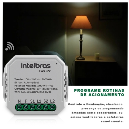 Módulo Interruptor Interno Inteligente Smart 10A Android/iOS Com Comando De Voz - Intelbras