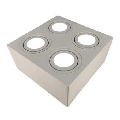 Luminária Spot Sobrepor Quadrada Branco Para Lâmpada Par20 4X50W E27 - Golight