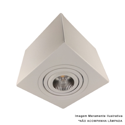 Luminária Spot Sobrepor Quadrada Branco Para Lâmpada Par20 50W E27 - Golight