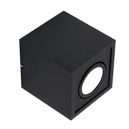 Luminária Spot Sobrepor Quadrada Preto Para Lâmpada Par20 50W E27 - Golight