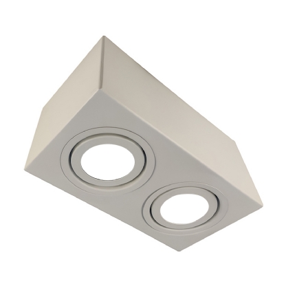 Luminária Spot Sobrepor Retangular Branco Para Lâmpada Par16 2X50W Gz10 - Golight