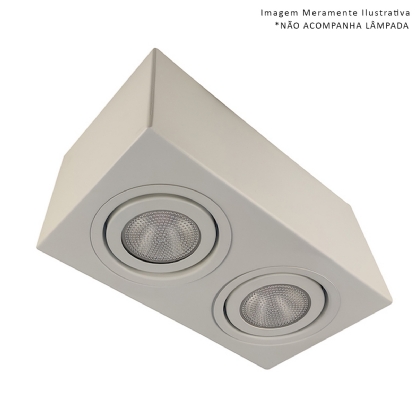 Luminária Spot Sobrepor Retangular Branco Para Lâmpada Par16 2X50W Gz10 - Golight