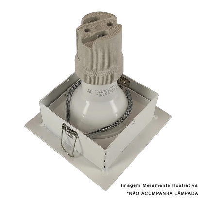 Luminária Spot Embutir Quadrado Branco Para Lâmpada Par20 50W E27 - Golight