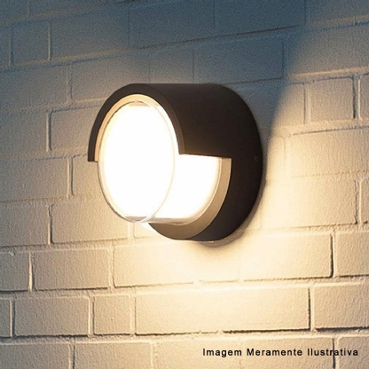 Luminária Arandela Led Sobrepor Out Preto 12W Bivolt 4200K Luz Neutra Externa - Hevvy