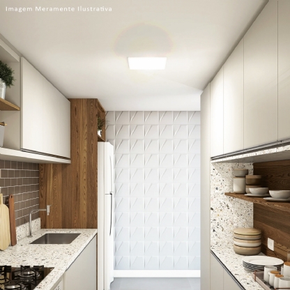 Luminária Painel Led Embutir Quadrado Alumínio Branco 40W Bivolt 4000K Luz Branca Difusor Policarbonato 60cm - Nvc