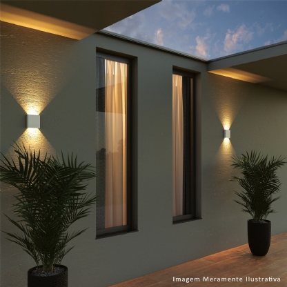 Luminária Arandela Led Sobrepor Preto 6W 3000K Luz Amarela - Pix