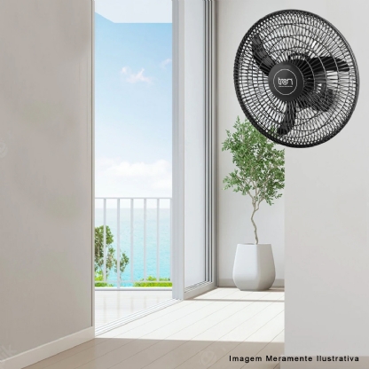 Ventilador Parede Bivolt 50cm Grade Polipropileno Preto - Tron Ventiladores