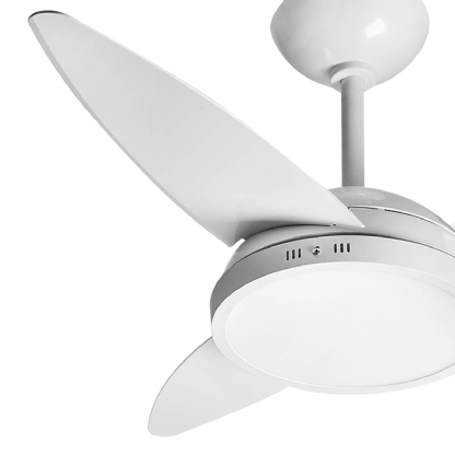 Ventilador Lykan Led Lâmpada 220V 130W 3 Pás Com Controle Remoto Branco - Tron Ventiladores