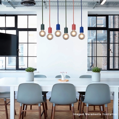 Luminária Pendente Soquete Vermelho E27 - Zani