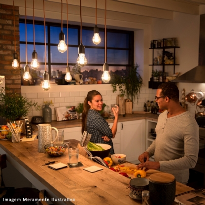 Lâmpada Filamento Carbono T30 40W 110V E27 2200K Ambar Decorativo - Gmh