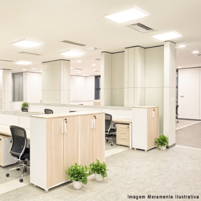 Luminária Painel Led Sobrepor Quadrado Alumínio Branco 6W Bivolt 3000K Luz Amarela 410Lm Home Led - Bronzearte