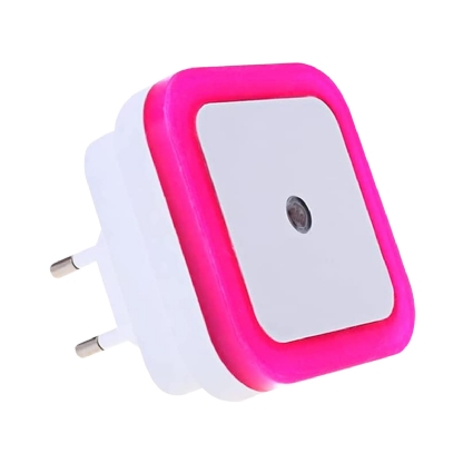 Luminária Noturna Led Sobrepor Abs Rosa/Branco 1W Bivolt Rosa Square Night Light - Decorlaser