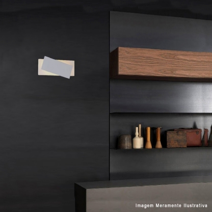 Luminária Arandela Led Sobrepor Retangular Branco 7W Bivolt 3000K Luz Amarela - Dinamica