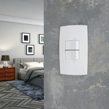 Conjunto 1 Interruptor Simples + 1 Paralelo 10A 4X2 Home Branco - Blux