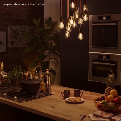 Lâmpada Led Filamento Bulbo A60 7,5W 220V E27 2000K Luz Amarela Dimerizável - Philips