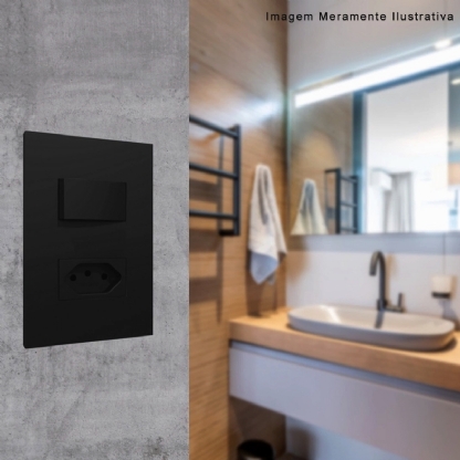 Conjunto Saída De Fio Horizontal 4X2 Black Satin Recta - Blux