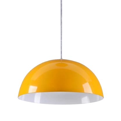 Luminária Pendente Redonda Amarela/Branco 60W E27 - Ty Iluminacao