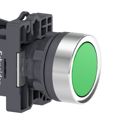Botão Plástico Faceado Impulsão 1Na Com Retenção 22mm Verde XA2EH031 - Schneider Electric