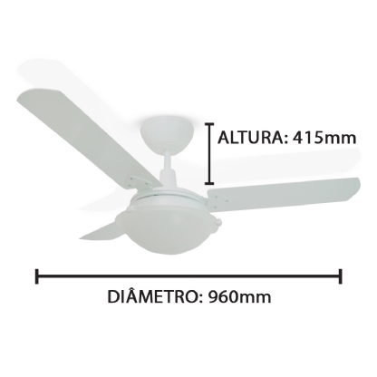 Ventilador Teto Citrino 110/127V 130W Branco - Tron Ventiladores