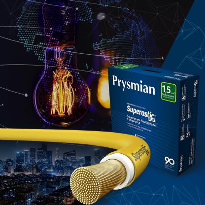 Cabo Flexível 750V Superastic 1,50mm Amarelo 100 Metros - Prysmian