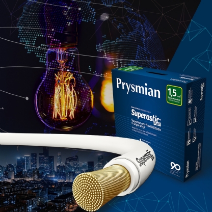 Cabo Flexível 750V Superastic 1,50mm Branco 100 Metros - Prysmian