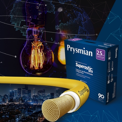 Cabo Flexível 750V Superastic 2,50mm Amarelo 100 Metros - Prysmian