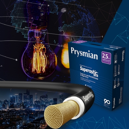 Cabo Flexível 750V Superastic 2,50mm Preto 100 Metros - Prysmian