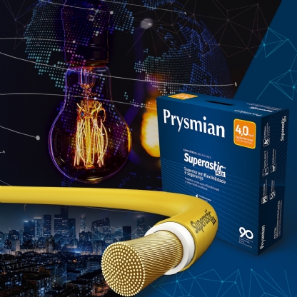 Cabo Flexível 750V Superastic 4,00mm Amarelo 100 Metros - Prysmian