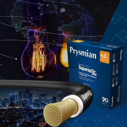 Cabo Flexível 750V Superastic 4,00mm Preto 100 Metros - Prysmian