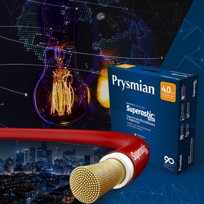 Cabo Flexível 750V Superastic 4,00mm Vermelho 100 Metros - Prysmian