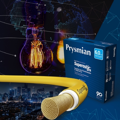 Cabo Flexível 750V Superastic 6,00mm Amarelo 100 Metros - Prysmian