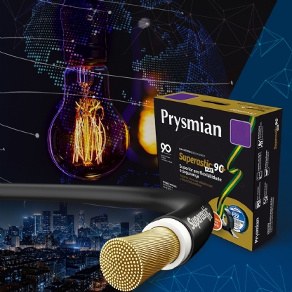 Cabo Flexível Superastic PVC 1,50mm 70g 750V 90 Metros Preto + 10 Metros Fita Isolante - Prysmian