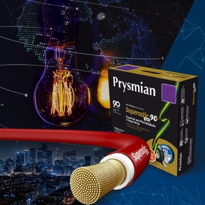 Cabo Flexível Superastic PVC 1,50mm 70g 750V 90 Metros Vermelho + 10 Metros Fita Isolante - Prysmian