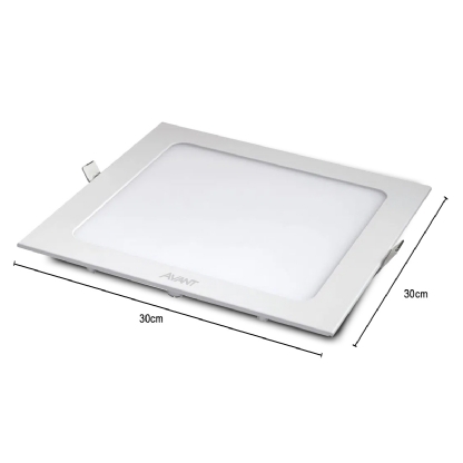 Luminária Plafon Led Embutir Quadrado Branco 24W Bivolt 3000K Luz Amarela - Avant