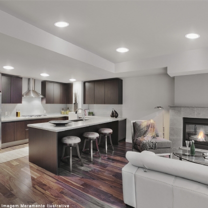 Luminária Plafon Painel Led Embutir Redondo Bivolt Com Driver 700Lm 10W 5000K Luz Branca - Osram