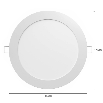 Luminária Plafon Painel Led Embutir Redondo Bivolt Com Driver 700Lm 10W 5000K Luz Branca - Osram