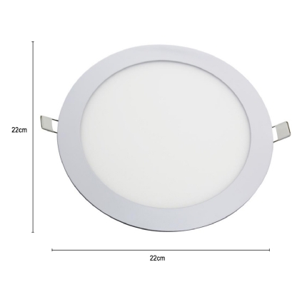 Luminária Painel Plafon Led Embutir Redondo 18W Bivolt 3000K Luz Amarela - Avant