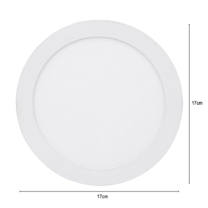 Luminária Plafon LED Embutir Redondo Branco 12W 3000K Luz Amarela - Bronzearte