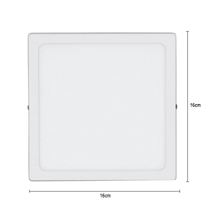 Luminária Painel Led Sobrepor Quadrado Branco 12W Bivolt 4000K Luz Branca 1020Lm Home Led - Bronzearte