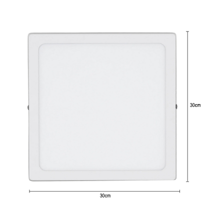 Luminária Plafon Led Sobrepor Quadrado Branco 24W Bivolt 6400K Luz Branca - Bronzearte