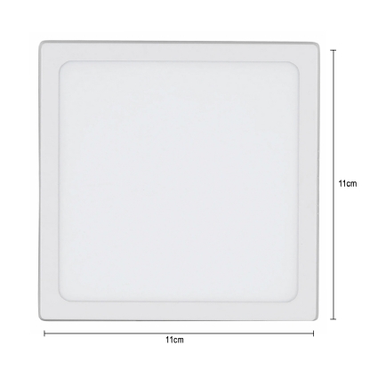 Luminária Painel Led Sobrepor Quadrado Alumínio Branco 6W Bivolt 3000K Luz Amarela 410Lm Home Led - Bronzearte