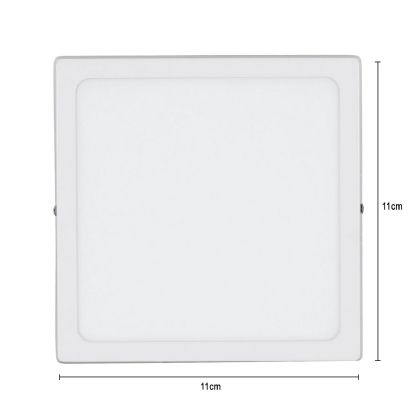 Luminária Plafon Painel Led Sobrepor Quadrado Branco 6W Bivolt 6000K Luz Branca - Bronzearte