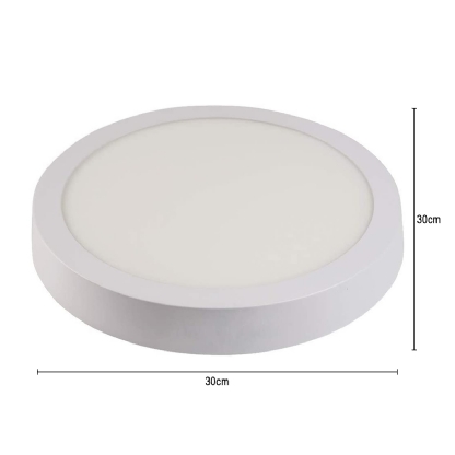 Luminária Plafon Led Sobrepor Redonda Branca 24w Bivolt 6400k Luz Branca - Bronzearte