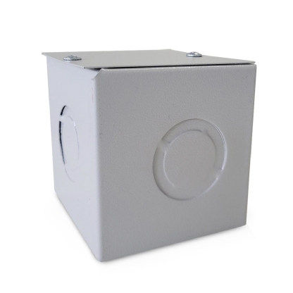 Caixa De Passagem Chapa De Aço Sobrepor Com Tampa Aparafusada 10X10X08cm