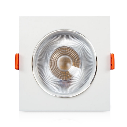 Luminária Spot Led Embutir Quadrada Branco 12W Bivolt 3000K Luz Amarela 960Lm Difusor Acrílico Transparente - Bronzearte