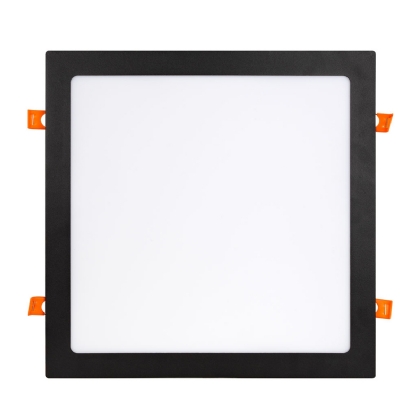 Luminária Painel Led Embutir Quadrado Preto 24W Bivolt 4000K Luz Branca 2040Lm - Bronzearte