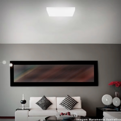 Luminária Painel Led Embutir Quadrado Branco 24W Bivolt 6500K Luz Branca 3200Lm Frameless - Bronzearte