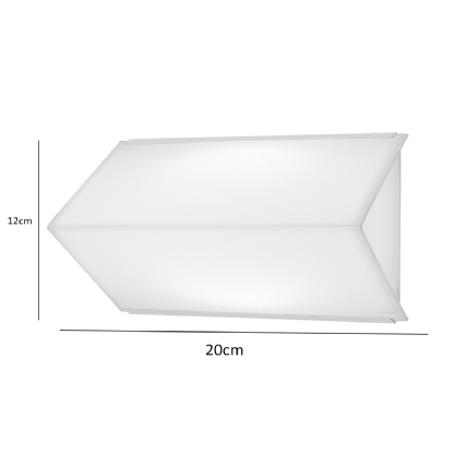 Luminária Comercial Arandela Retangular Alumínio Branco 25W E27 Difusor Acrílico 200x120mm Keops - Bronzearte