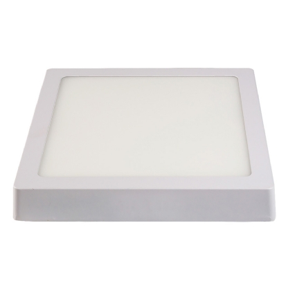 Luminária Plafon Led Sobrepor Quadrado Alumínio Branco 25000H 120G 18W Ip40 Bivolt 4000K Luz Branca 1530Lm Home Led 210x210x28mm - Bronzearte